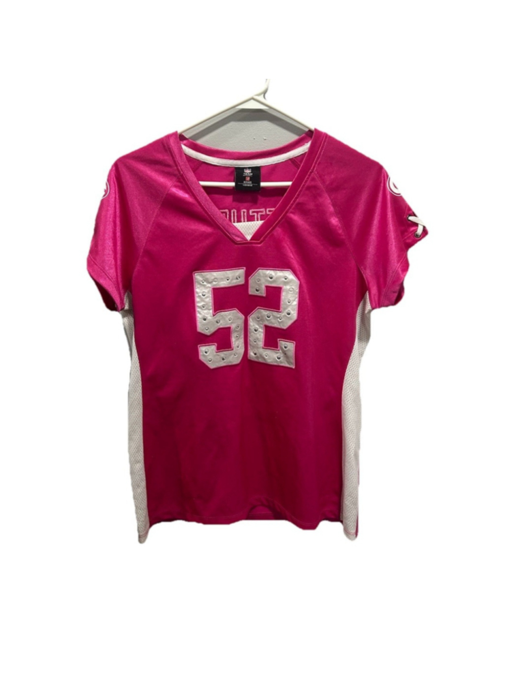 NFL Team Apparel Packers Clay Matthews #52 Women's M Pink/White Jersey